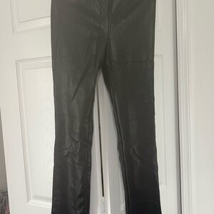 Zara Dark Leather Look Trousers